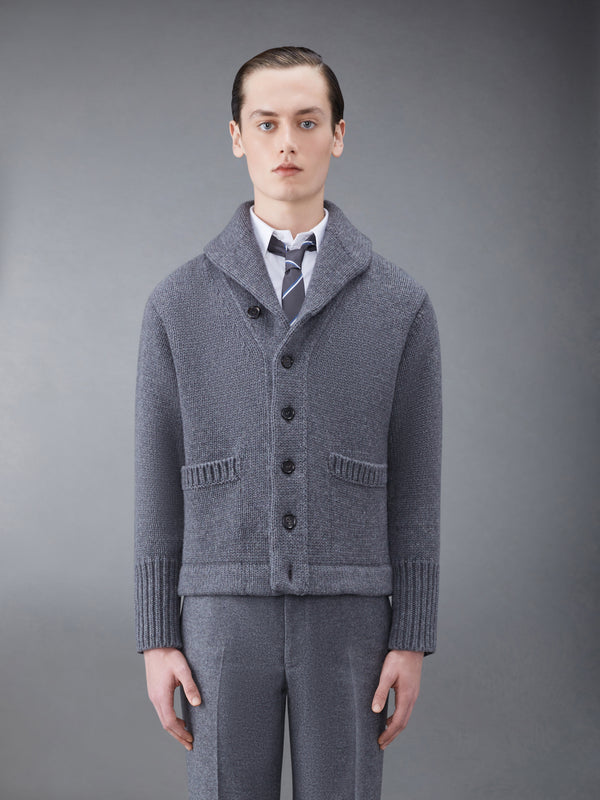Super Chunky Cashmere Jersey Shawl Collar Cardigan - featured image