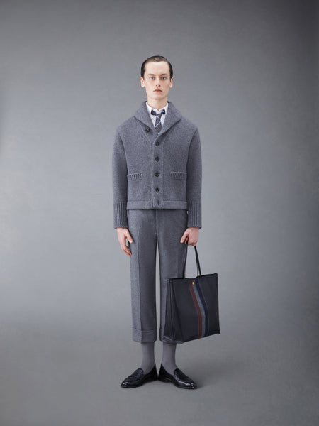 スーパーチャンキーカシミアジャージーショールカラーカーディガン ミディアム グレー