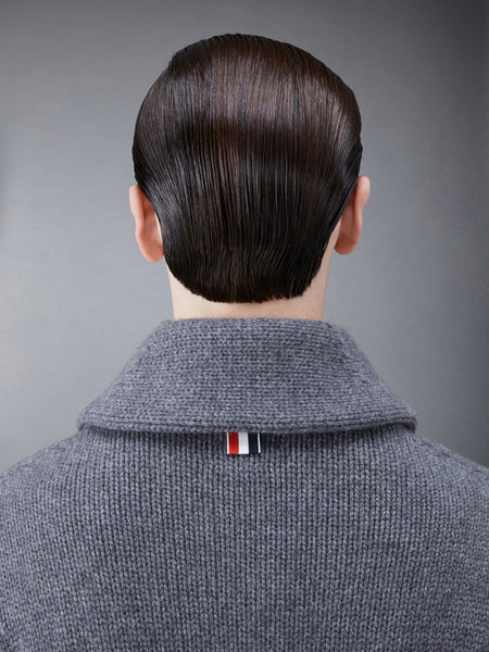 スーパーチャンキーカシミアジャージーショールカラーカーディガン ミディアム グレー