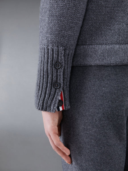 スーパーチャンキーカシミアジャージーショールカラーカーディガン ミディアム グレー