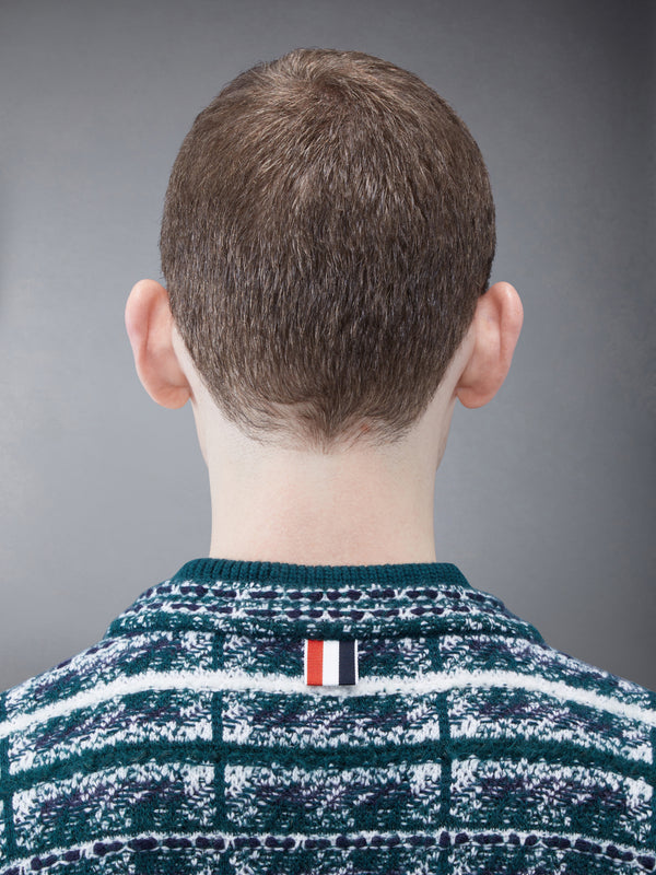 タータンメリノモヘアインレイVネックプルオーバー - image 5