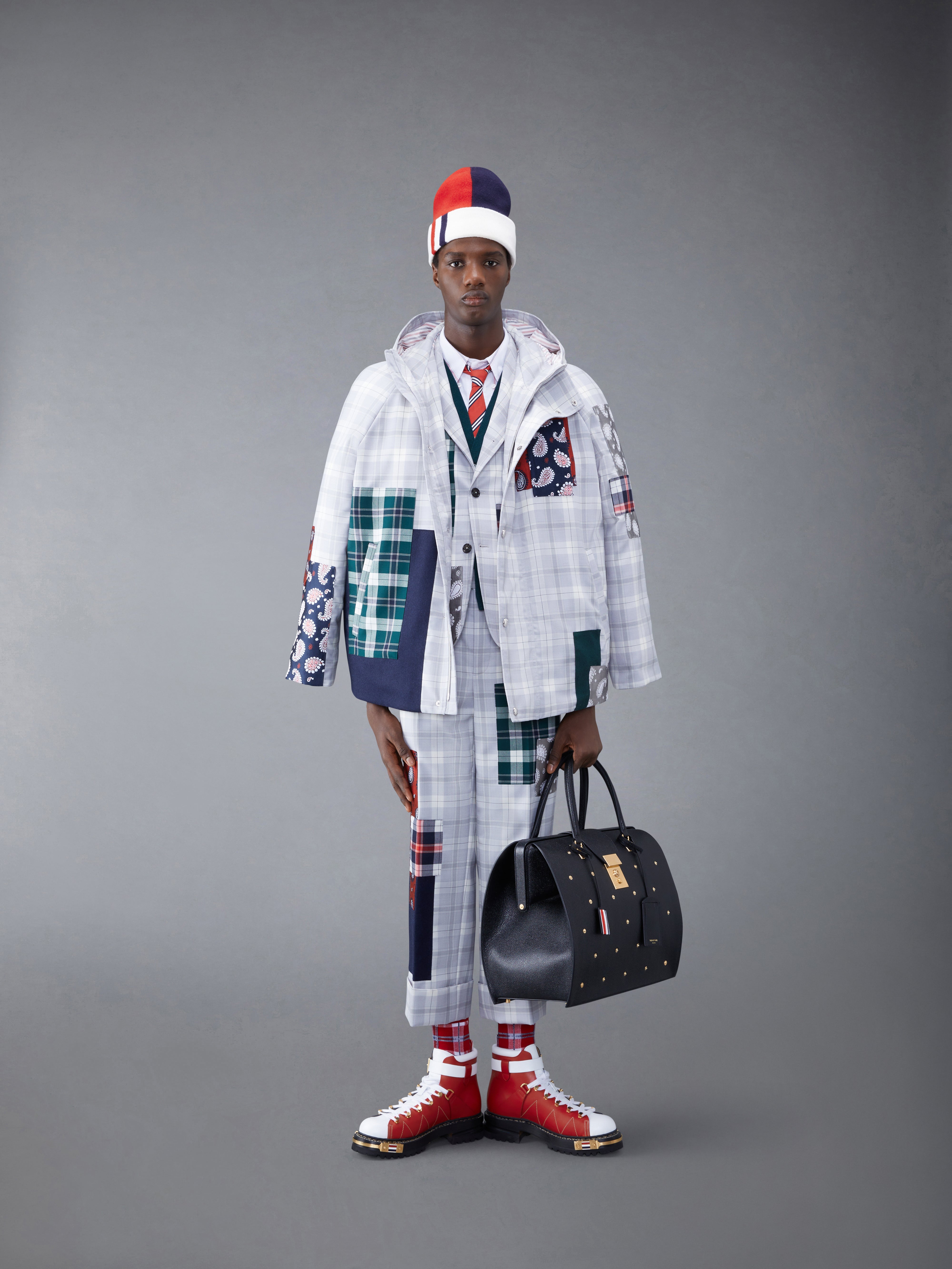 Fun-Mix Tartan Merino V-Neck Cardigan | Thom Browne