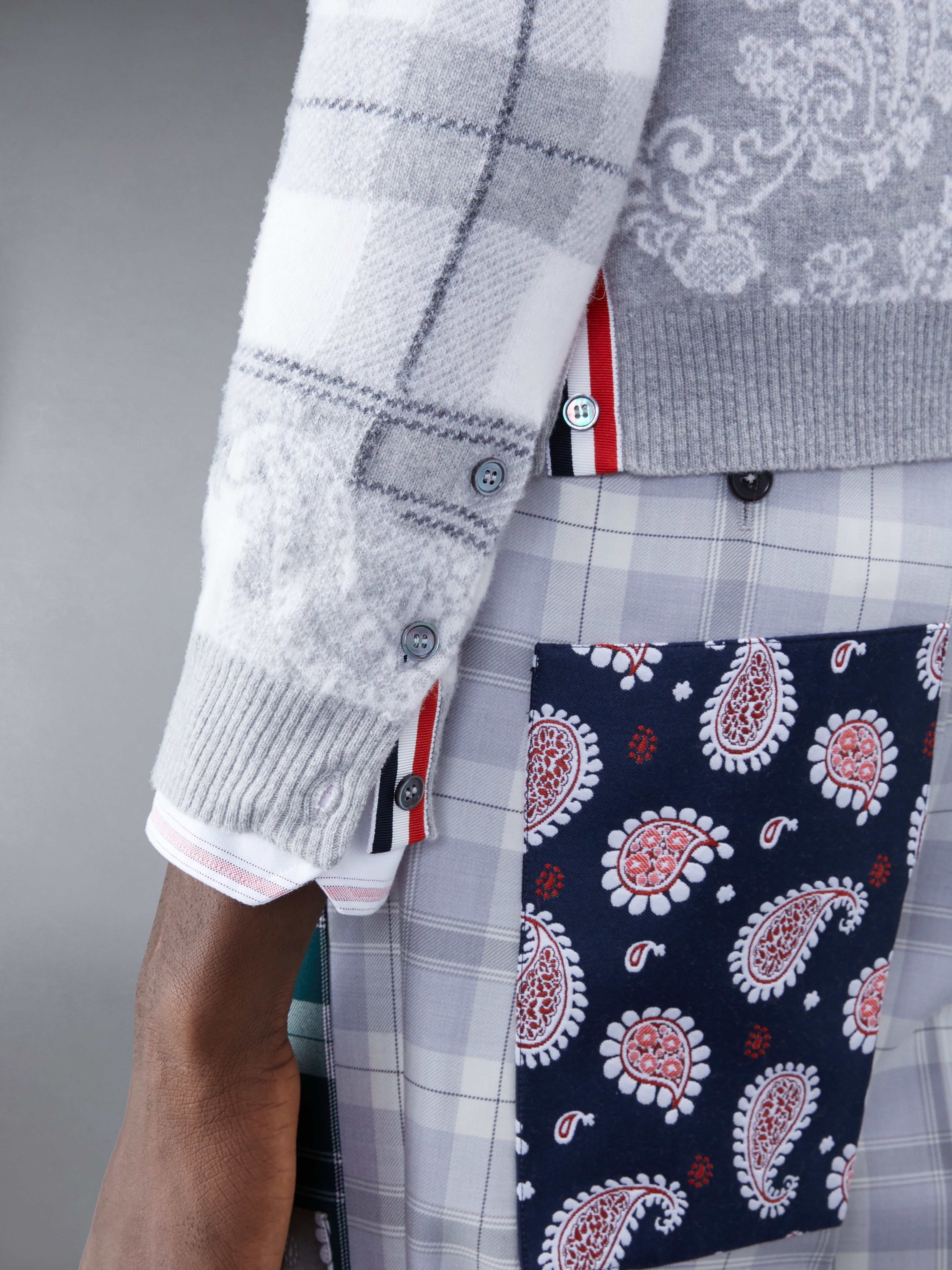 Fun-Mix Tartan Merino V-Neck Cardigan | Thom Browne