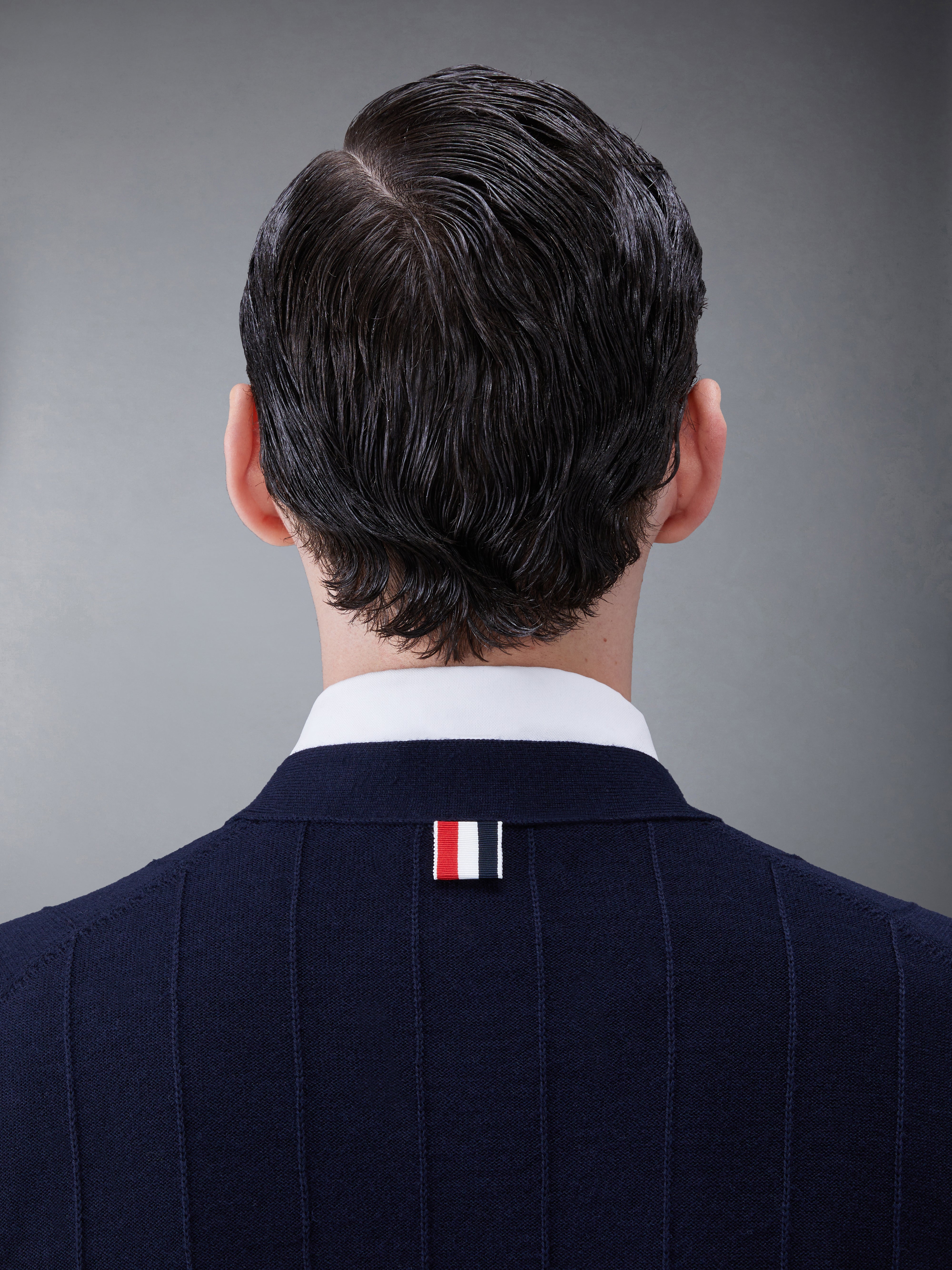 Wool Relaxed V Neck Armband Cardigan | Thom Browne Wool Relaxed V Neck Armband Cardigan | Thom Browne