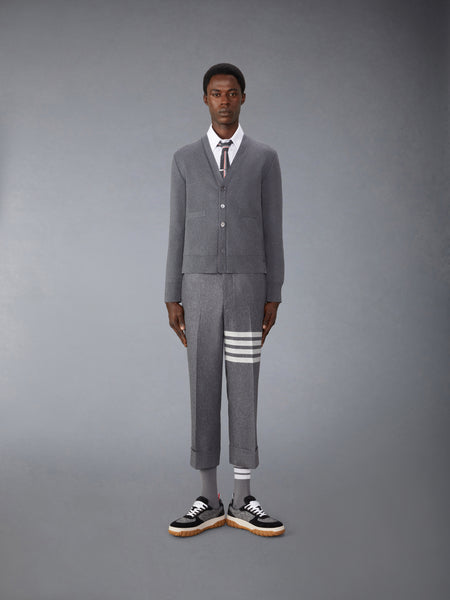 COTTON MILANO STITCH CARDIGAN MED GREY