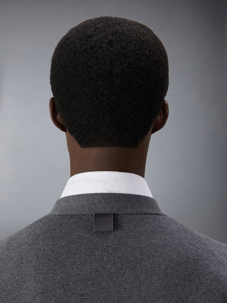 COTTON MILANO STITCH CARDIGAN MED GREY