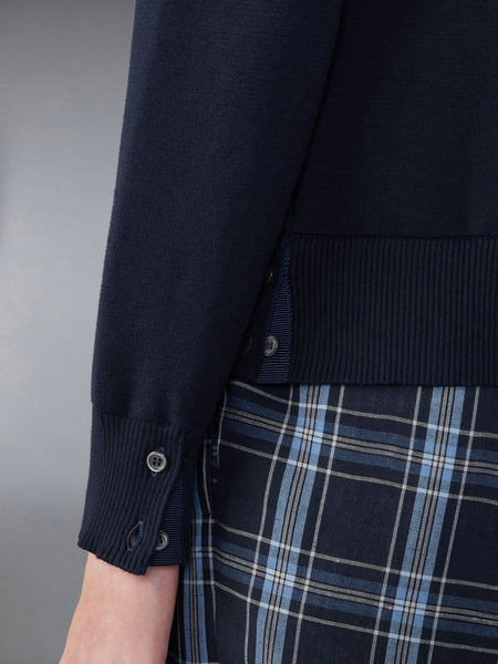 COTTON MILANO STITCH CARDIGAN NAVY