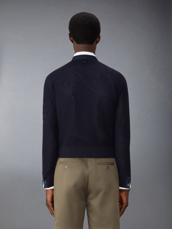 WOOL CREPE 4-BAR RELAXED FIT CARDIGAN - image 2