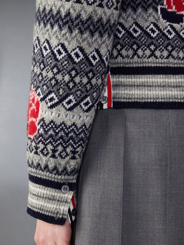 WOOL MOHAIR ROSE AND RAVEN CARDIGAN - image 6