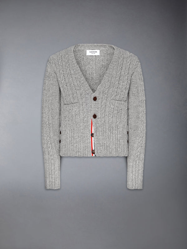 IRISH WOOL HANDKNIT CABLE STITCH CLASSIC CARDIGAN - featured image