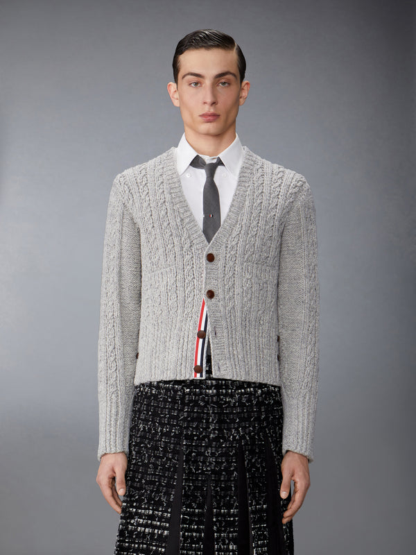IRISH WOOL HANDKNIT CABLE STITCH CLASSIC CARDIGAN - image 1