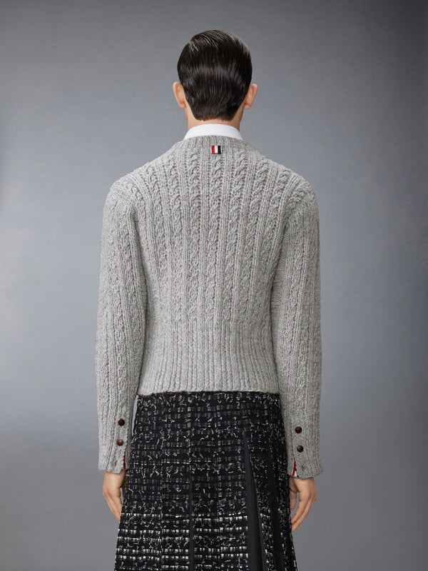 IRISH WOOL HANDKNIT CABLE STITCH CLASSIC CARDIGAN - image 2
