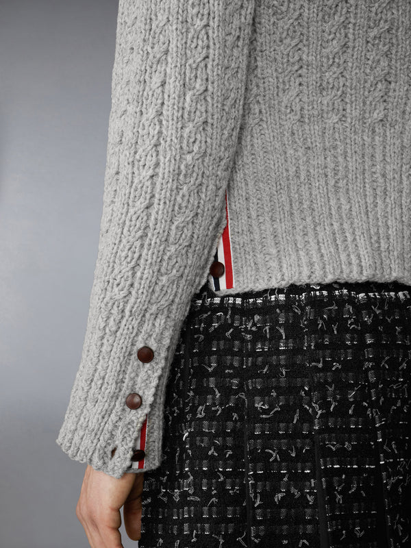 IRISH WOOL HANDKNIT CABLE STITCH CLASSIC CARDIGAN - image 5