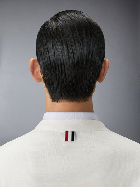 COTTON MILANO STITCH FLAG PATCH CARDIGAN WHITE