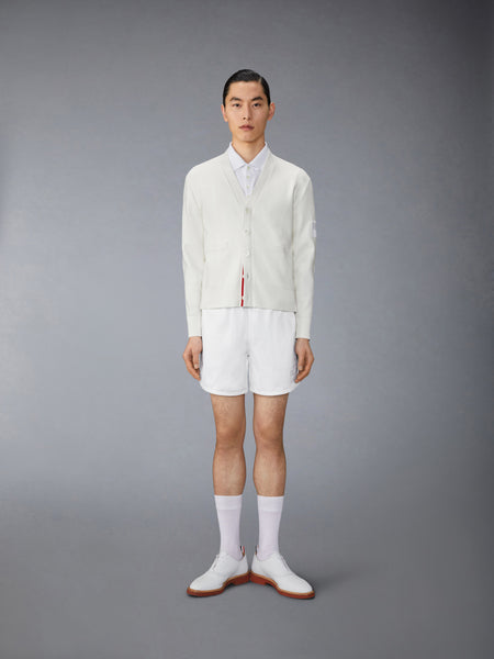 COTTON MILANO STITCH FLAG PATCH CARDIGAN WHITE