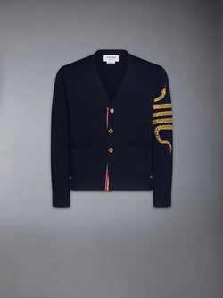 LUNAR NEW YEAR 4-BAR V NECK CARDIGAN