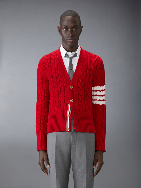 CLASSIC CASHMERE CABLE V-NECK CARDIGAN - image 1