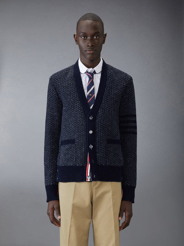 DONEGAL 4-BAR RELAXED V NECK CARDIGAN