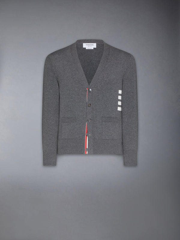COTTON 4-BAR RELAXED FIT V NECK CARDIGAN - featured image