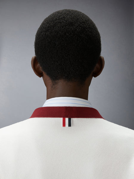 MILANO STITCH 4-BAR V NECK RUGBY FIT CARDIGAN