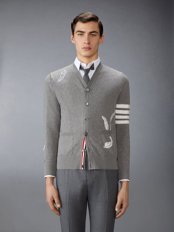 FEATHER INTARSIA 4-BAR CARDIGAN - image 1