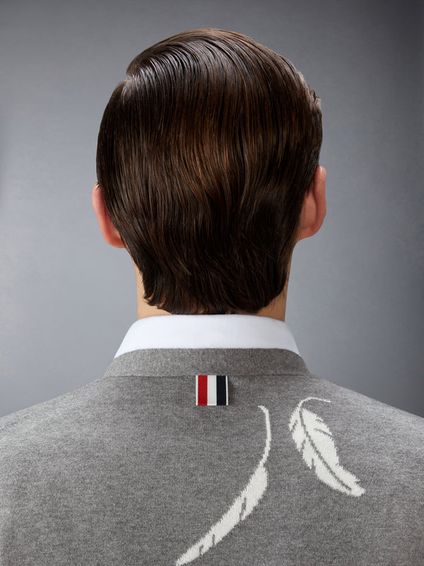 FEATHER INTARSIA 4-BAR CARDIGAN - image 5