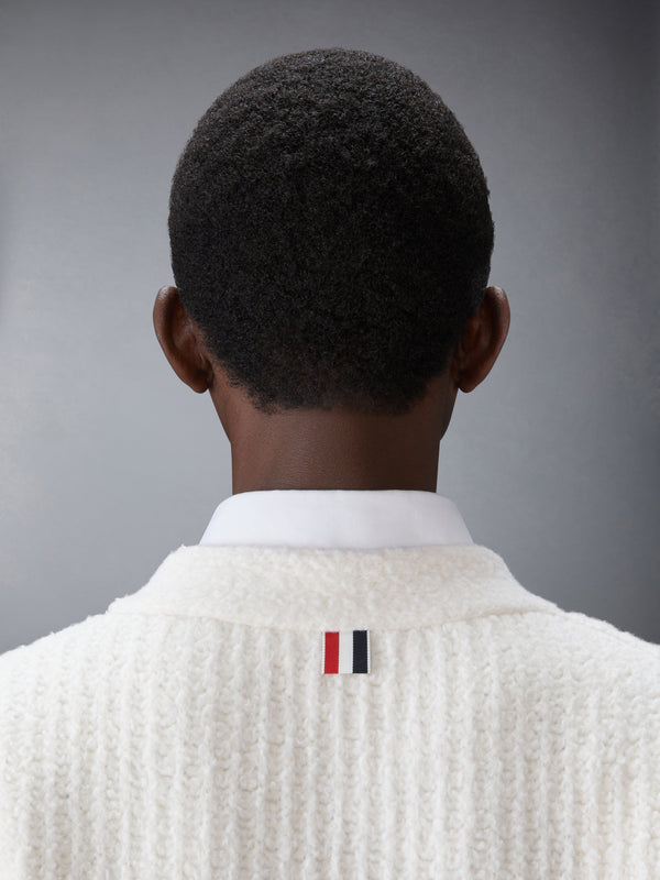 톰브라운 메리노 울 청키 스티치 브이넥 카디건 MKC604A-Y1054-100