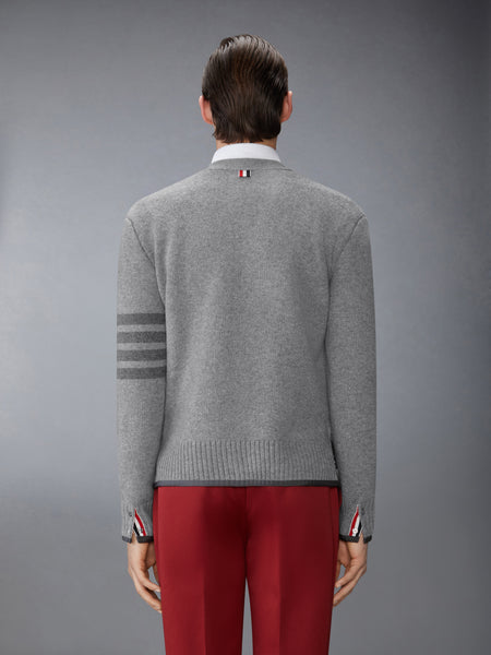 MILANO STITCH MERINO WOOL 4-BAR V NECK CARDIGAN