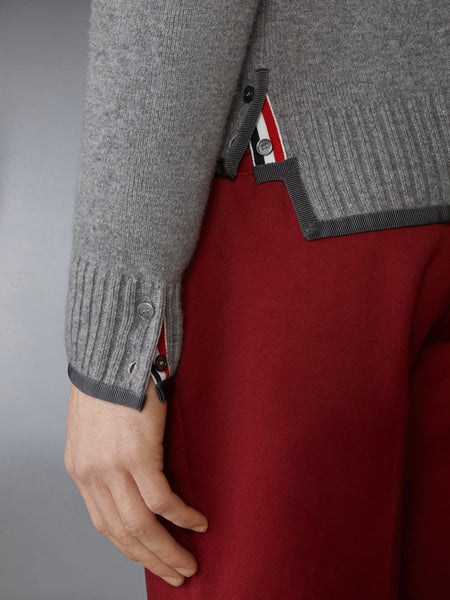 MILANO STITCH MERINO WOOL 4-BAR V NECK CARDIGAN