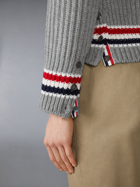 RWB STRIPE CASHMERE V NECK CARDIGAN