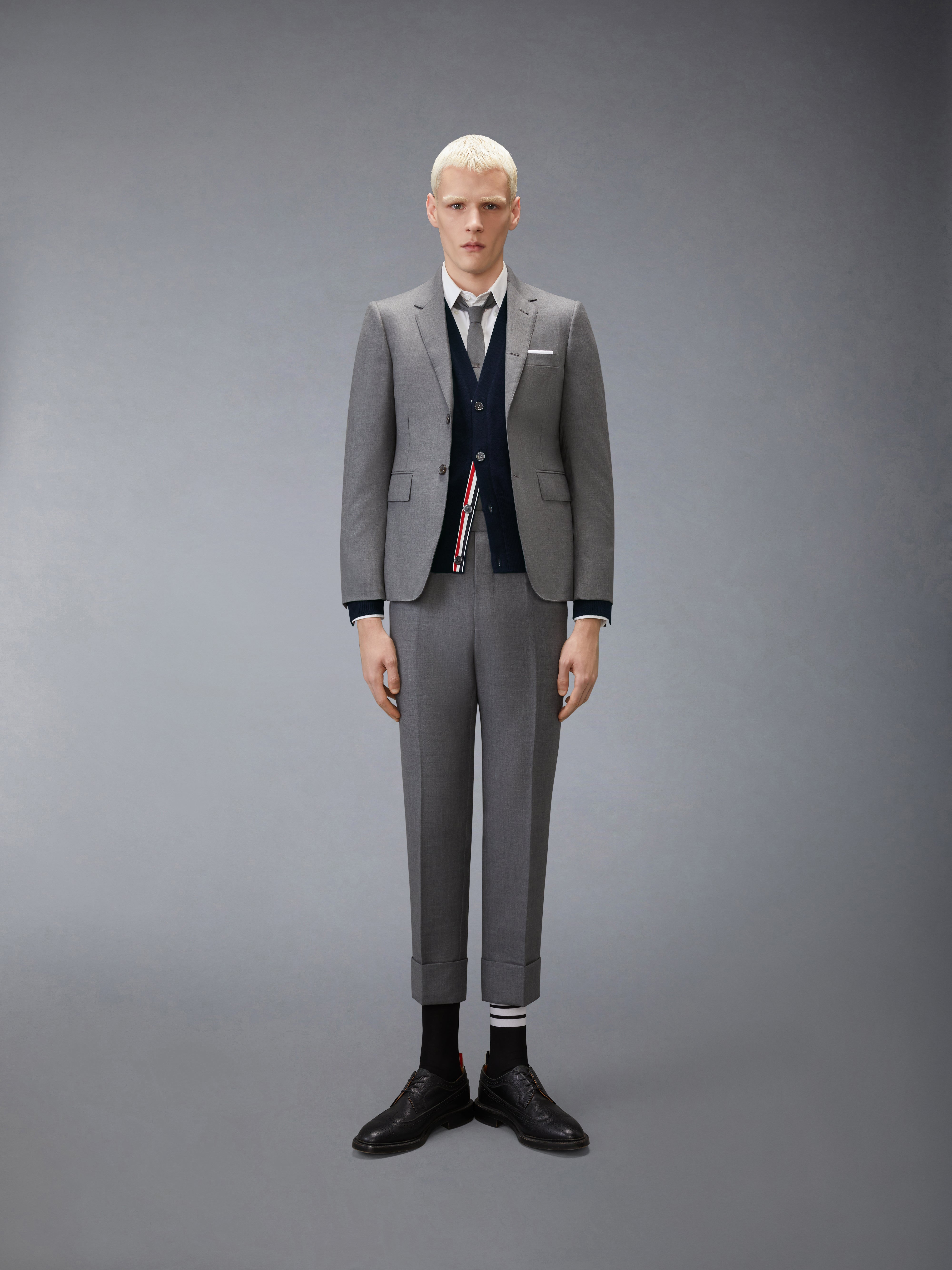 旧正月ウール 4-BAR インターシャ カーディガン | Thom Browne