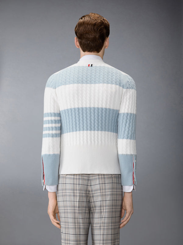 CASHMERE BABY CABLE STITCH 4-BAR CARDIGAN - image 2