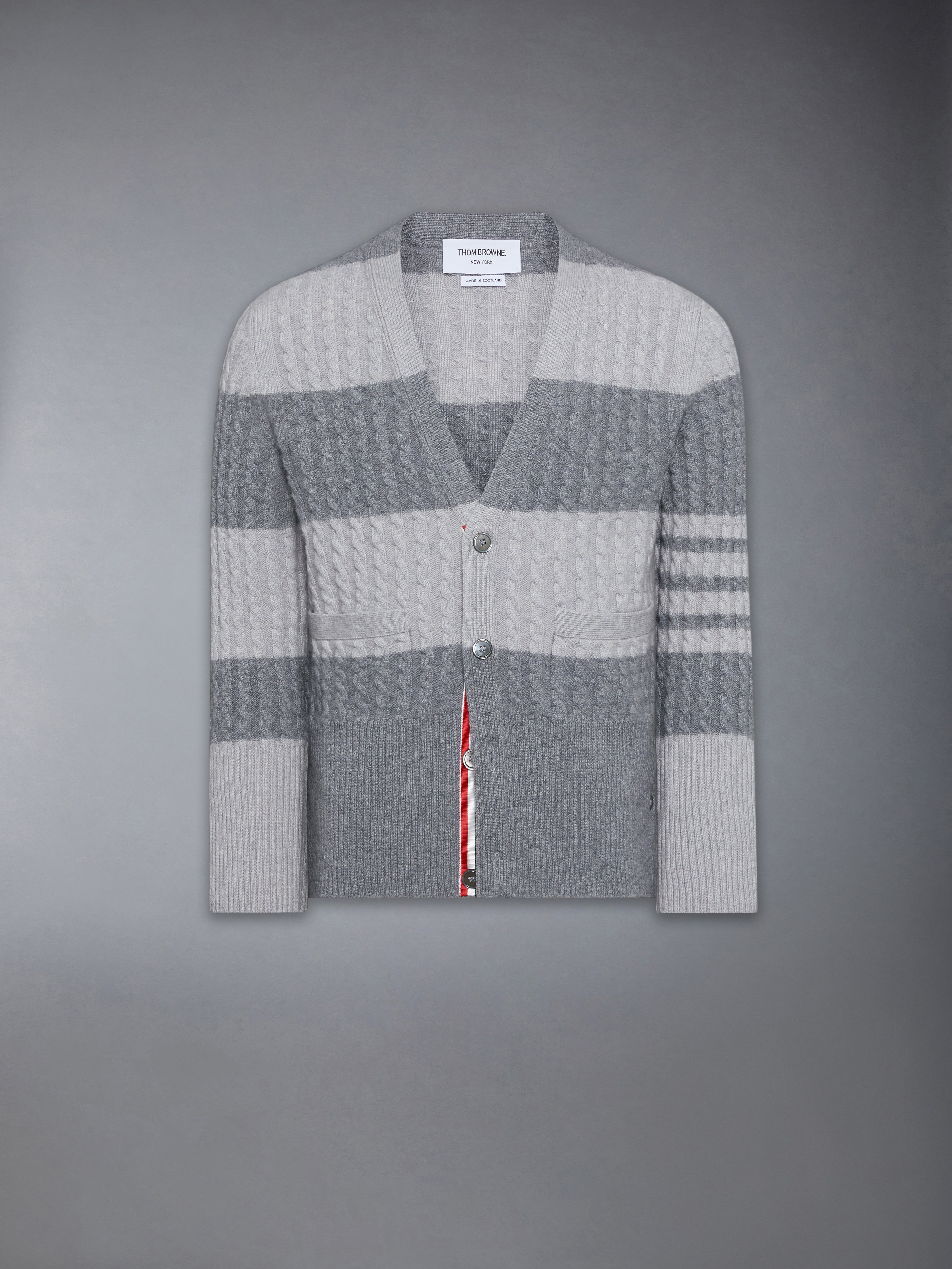 Cashmere Baby Cable Stitch 4-Bar Cardigan | Thom Browne