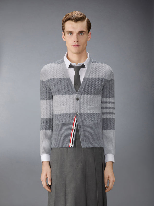 CASHMERE BABY CABLE STITCH 4-BAR CARDIGAN - image 1