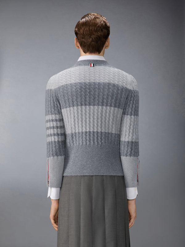 CASHMERE BABY CABLE STITCH 4-BAR CARDIGAN - image 2