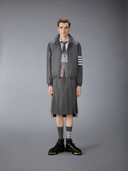 캐시미어 베이비 케이블 스티치 4-바 카디건 토널 그레이