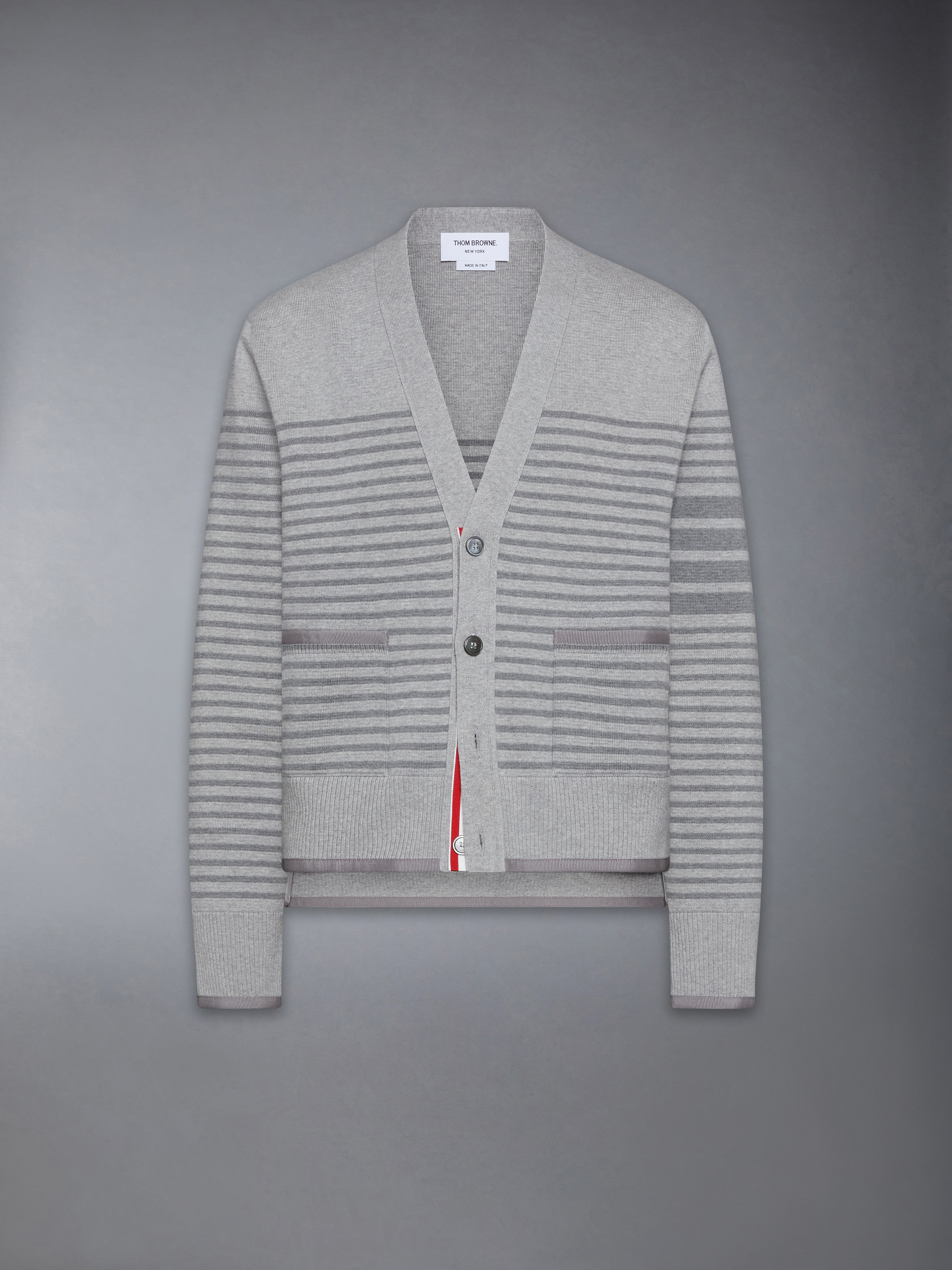 Milano Stitch Striped Boxy Fit Cardigan | Thom Browne
