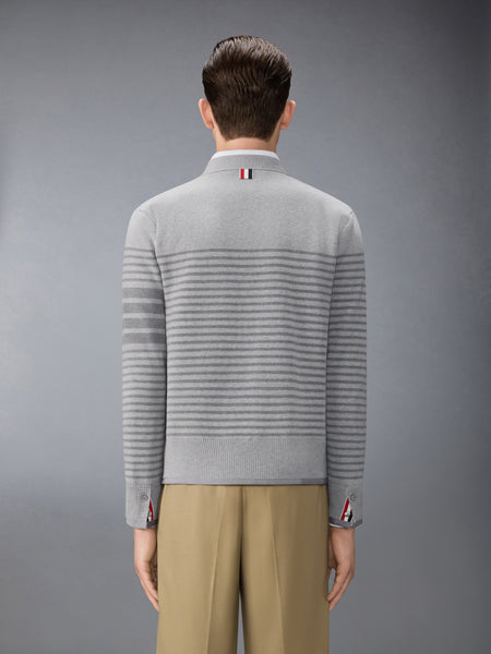 MILANO STITCH STRIPED BOXY FIT CARDIGAN TONAL GREY