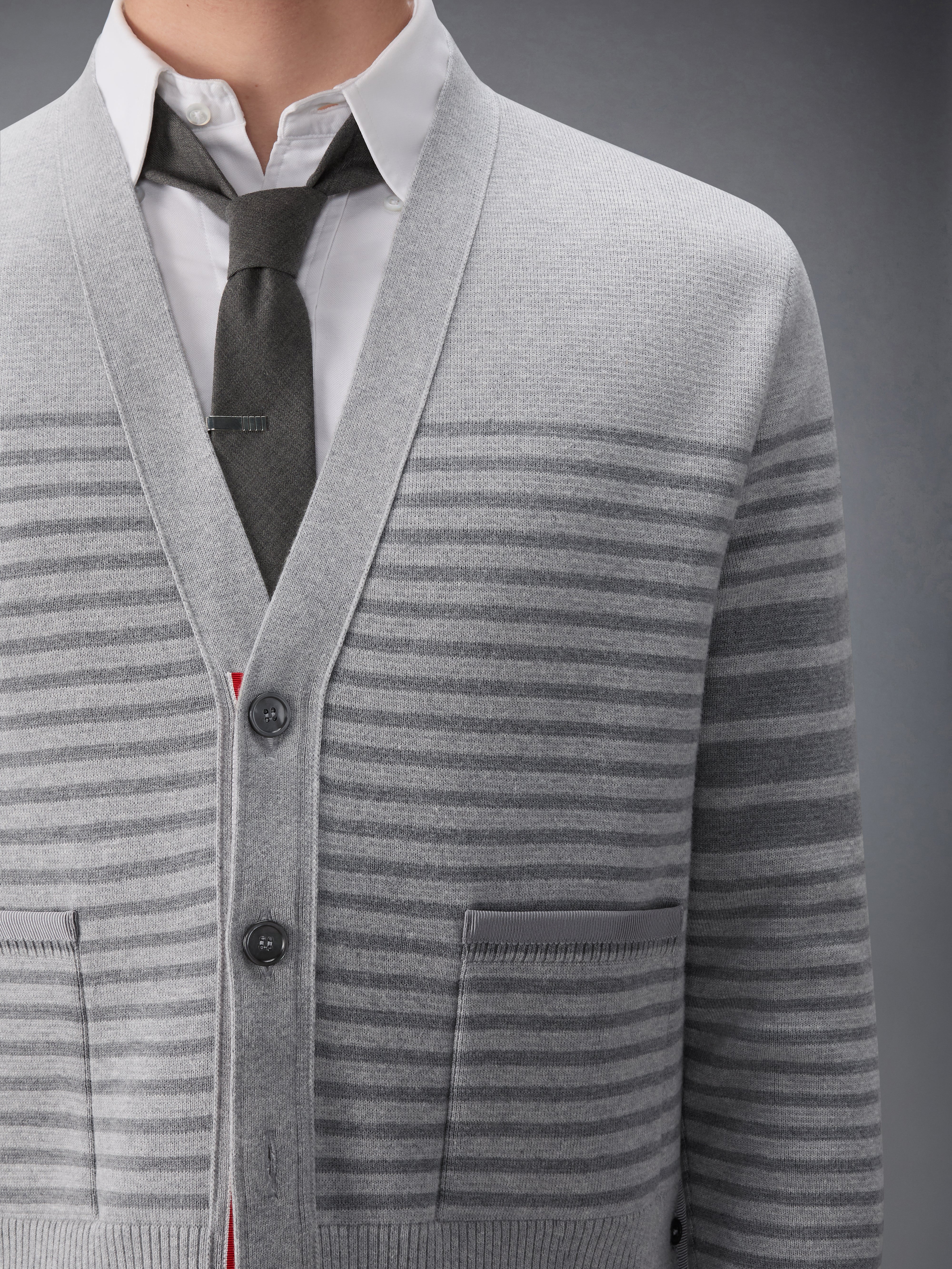 Milano Stitch Striped Boxy Fit Cardigan | Thom Browne