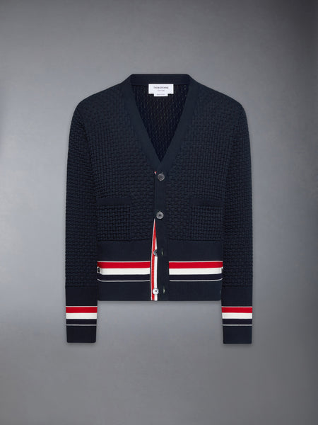 FLOAT RIPPLE STITCH RWB CARDIGAN NAVY