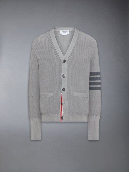 GARMENT DYED 4-BAR CARDIGAN LT GREY