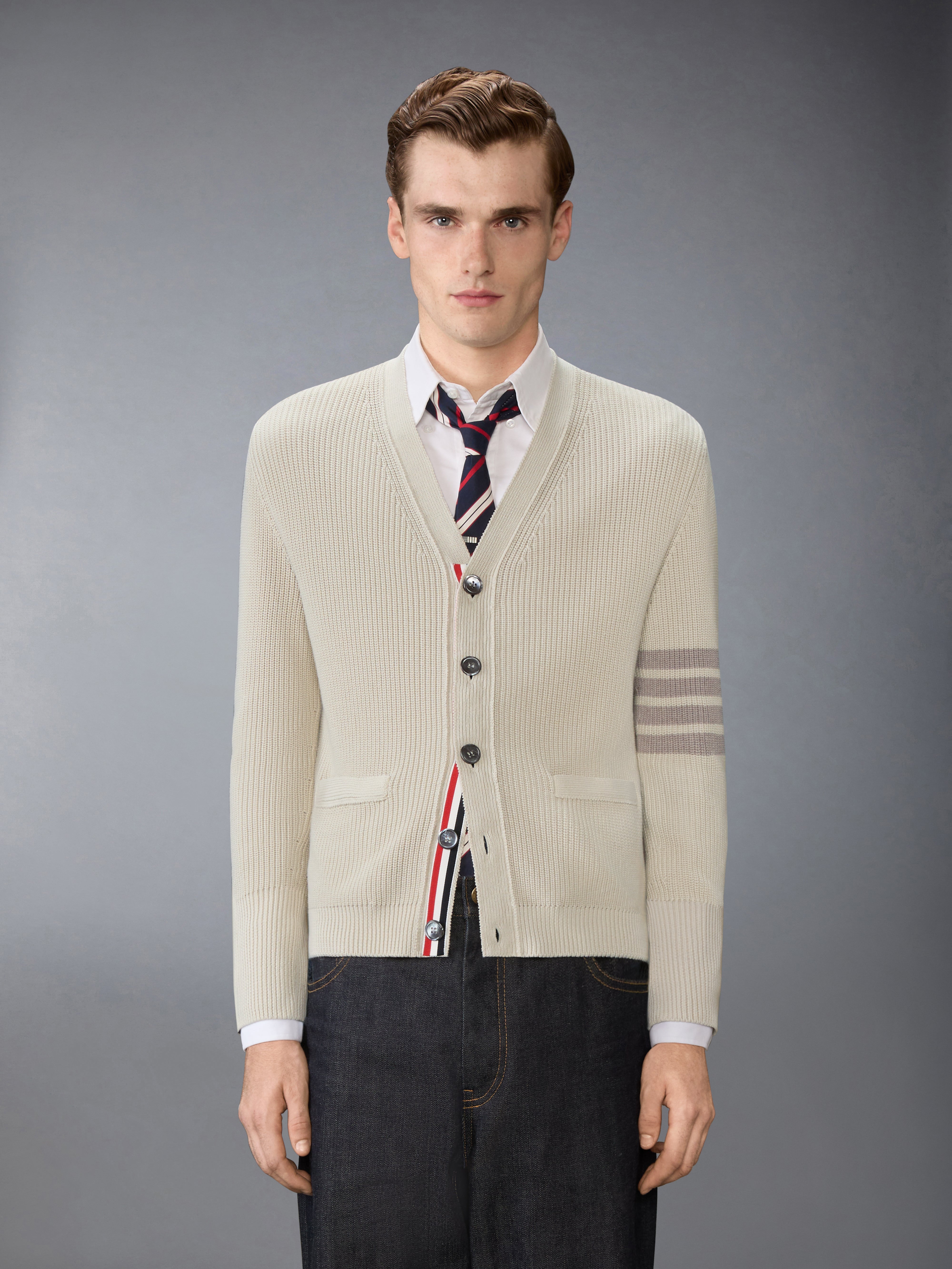 Garment Dyed 4-Bar Cardigan | Thom Browne
