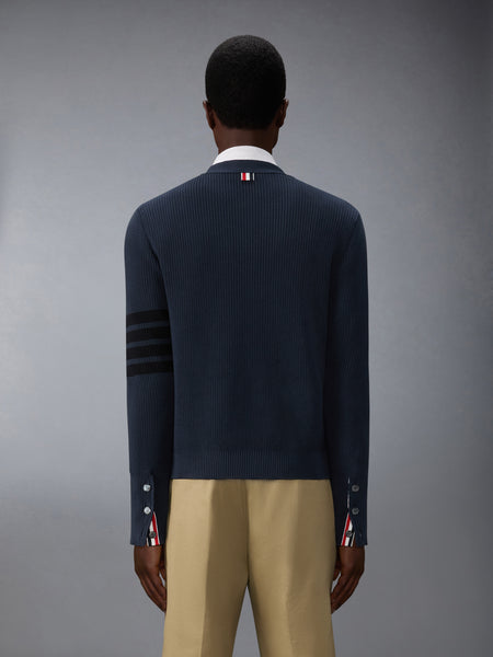 GARMENT DYED 4-BAR CARDIGAN NAVY