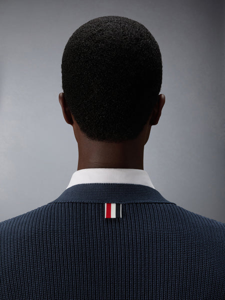 GARMENT DYED 4-BAR CARDIGAN NAVY