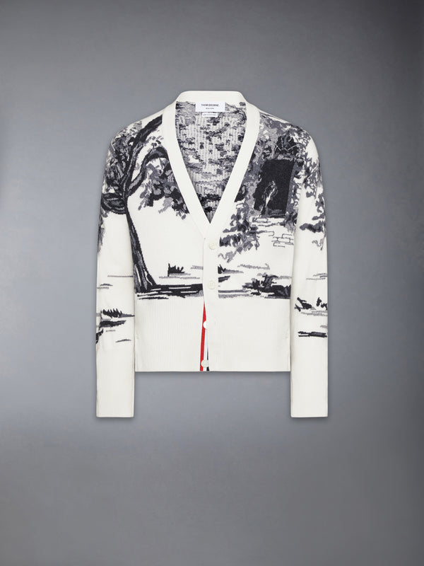 CASHMERE JERSEY INTARSIA HECTOR TOILE CARDIGAN - featured image