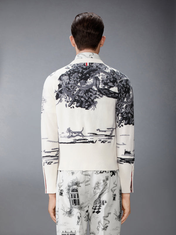CASHMERE JERSEY INTARSIA HECTOR TOILE CARDIGAN - image 2