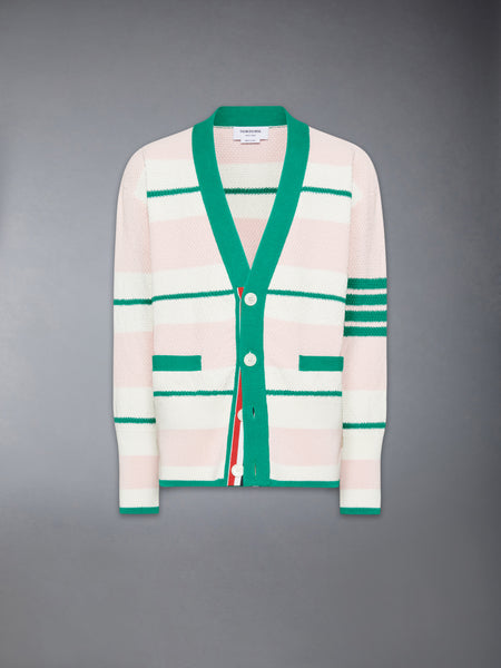 SEED STITCH 4-BAR CARDIGAN LIGHT PINK