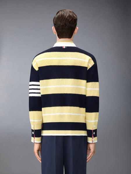 シードステッチ 4-BAR カーディガン ペール イエロー