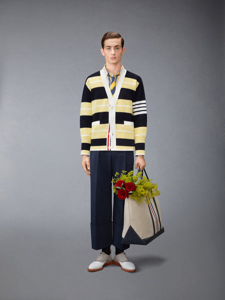 シードステッチ 4-BAR カーディガン ペール イエロー