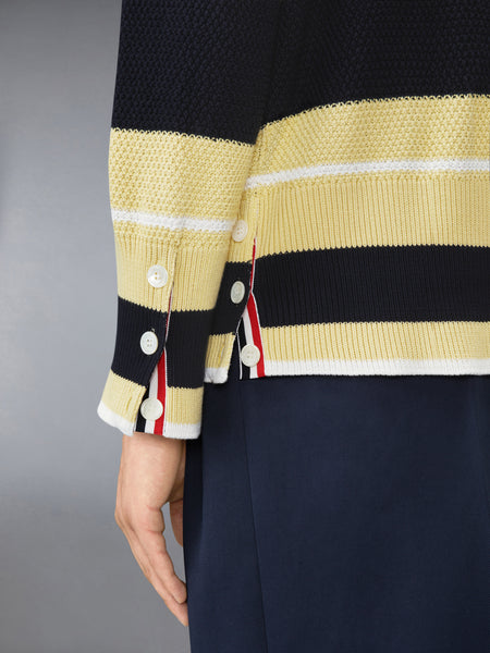 シードステッチ 4-BAR カーディガン ペール イエロー